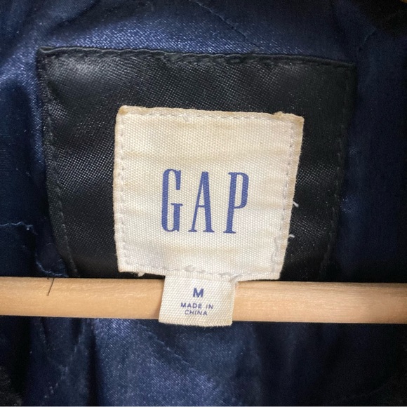 Gap Black Faux Fur Lined Bomber Jacket, Size M - Picture 4 of 9